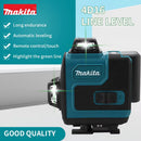 Makita 16 Linhas Nível Laser 4D Linha Verde de Alta Precisão Auto-Nivelamento Portátil 360 Feixe Verde Nível Laser Horizontal Vertical