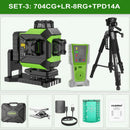 Huepar 704CG 16 Linhas Nível Laser 4D Auto-nivelamento Linha Cruzada Verde Ajuste Brilhante Alinhamento Ferramenta Laser com Bateria de Iões de Lítio