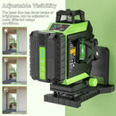 Huepar 704CG 16 Linhas Nível Laser 4D Auto-nivelamento Linha Cruzada Verde Ajuste Brilhante Alinhamento Ferramenta Laser com Bateria de Iões de Lítio