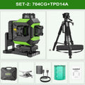 Huepar 704CG 16 Linhas Nível Laser 4D Auto-nivelamento Linha Cruzada Verde Ajuste Brilhante Alinhamento Ferramenta Laser com Bateria de Iões de Lítio
