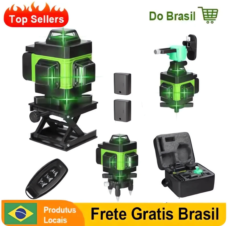 2 baterias nível laser 8/12/16 linha luz verde linha automática de alta precisão expedido do Brasil armazém duty-free