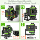 Huepar 704CG 16 Linhas Nível Laser 4D Auto-nivelamento Linha Cruzada Verde Ajuste Brilhante Alinhamento Ferramenta Laser com Bateria de Iões de Lítio