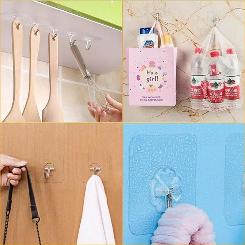 Ganchos de parede com adesivo para banheiro cozinha e utilitários