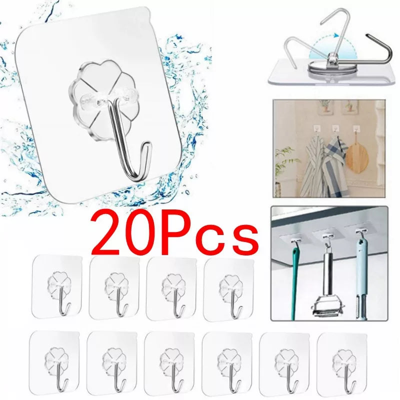 Ganchos de parede com adesivo para banheiro cozinha e utilitários - shopyordy