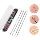 Kit de 4 ferramentas Extrator Acne Removedor de Cravos Aço inoxidável Espinhas - shopyordy