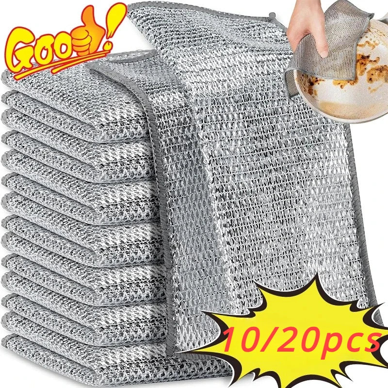 PANO DE LIMPEZA MÀGICO ENGROSSADO DUPLA FACE METAL FIO DE AÇO